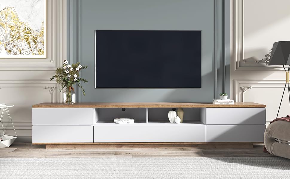 Amazon.com: Virubi Modern Television Stands With 6 Cabinets &amp; 2 Open ... with regard to Contemporary TV Stand Trends Redefining Interior Design