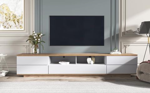 Amazon.com: Virubi Modern Television Stands With 6 Cabinets & 2 Open ... with regard to Contemporary TV Stand Trends Redefining Interior Design