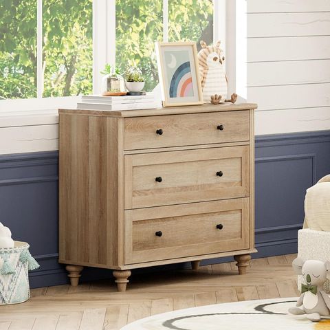 Amazon.com: Wampat Baby Dresser For Bedroom With 3 Drawers, Oak Kids ... pertaining to How Jacob Small Dresser Shaped the Evolution of Traditional Woodworking Techniques