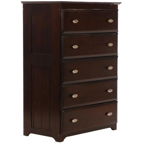 American Furniture Classics Espresso Collection 17 In Deep Solid Pine ... in Chest With 5 Drawers, Espresso