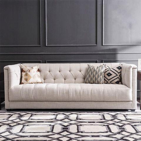 American Modern Living Room Furniture Chesterfield Sofa Set 3 Seater ... for Tupper Modern Chesterfield Tufted Leather Living Room Sofa In Tan