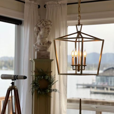 Anover Open Frame 17 | Candelabra Light, Large Lanterns, Frame Pendant Light intended for Understanding the Versatility of the Cuadro 6 Brass Pendant