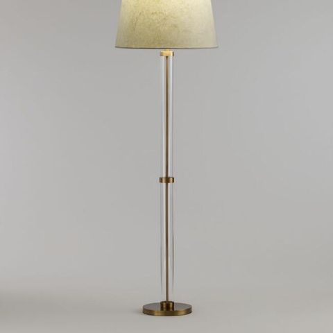 Antique Brass And Clear Glass Cylinder Floor Lamp Base in Creating Ambiance with Panos 6625 Tall Floor Lamp in Residential Settings