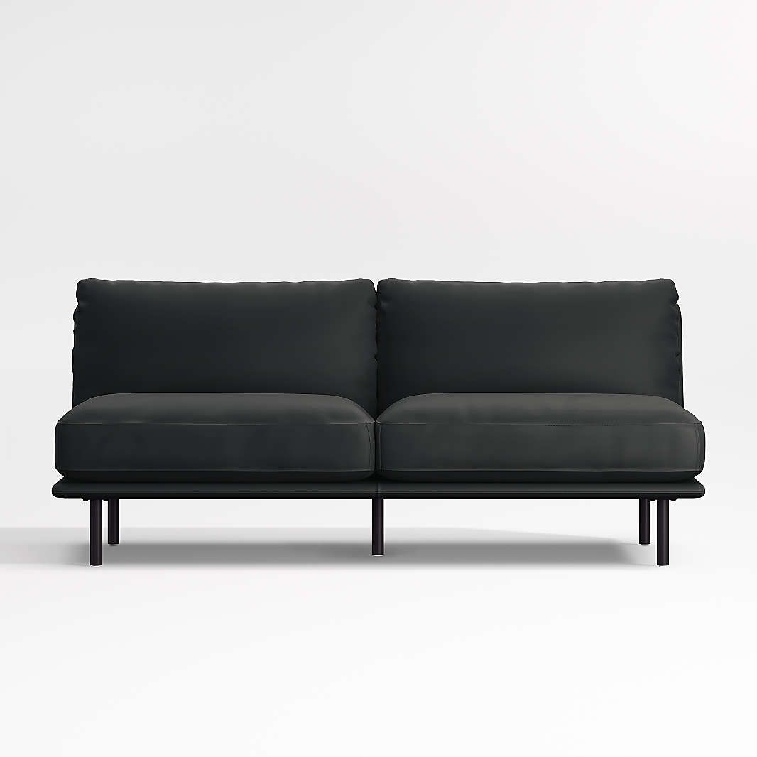 Armless Sofas | Crate &amp; Barrel inside Designing with the Indulge Sofa Practical Tips for Your Black Vegan Leather Piece