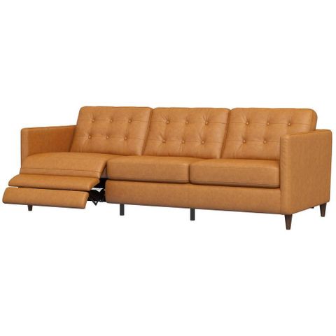 Ashcroft Furniture Co Lunete 93 In. W Tan Brown Square Arm Vintage ... with Harford Sofa, Tan