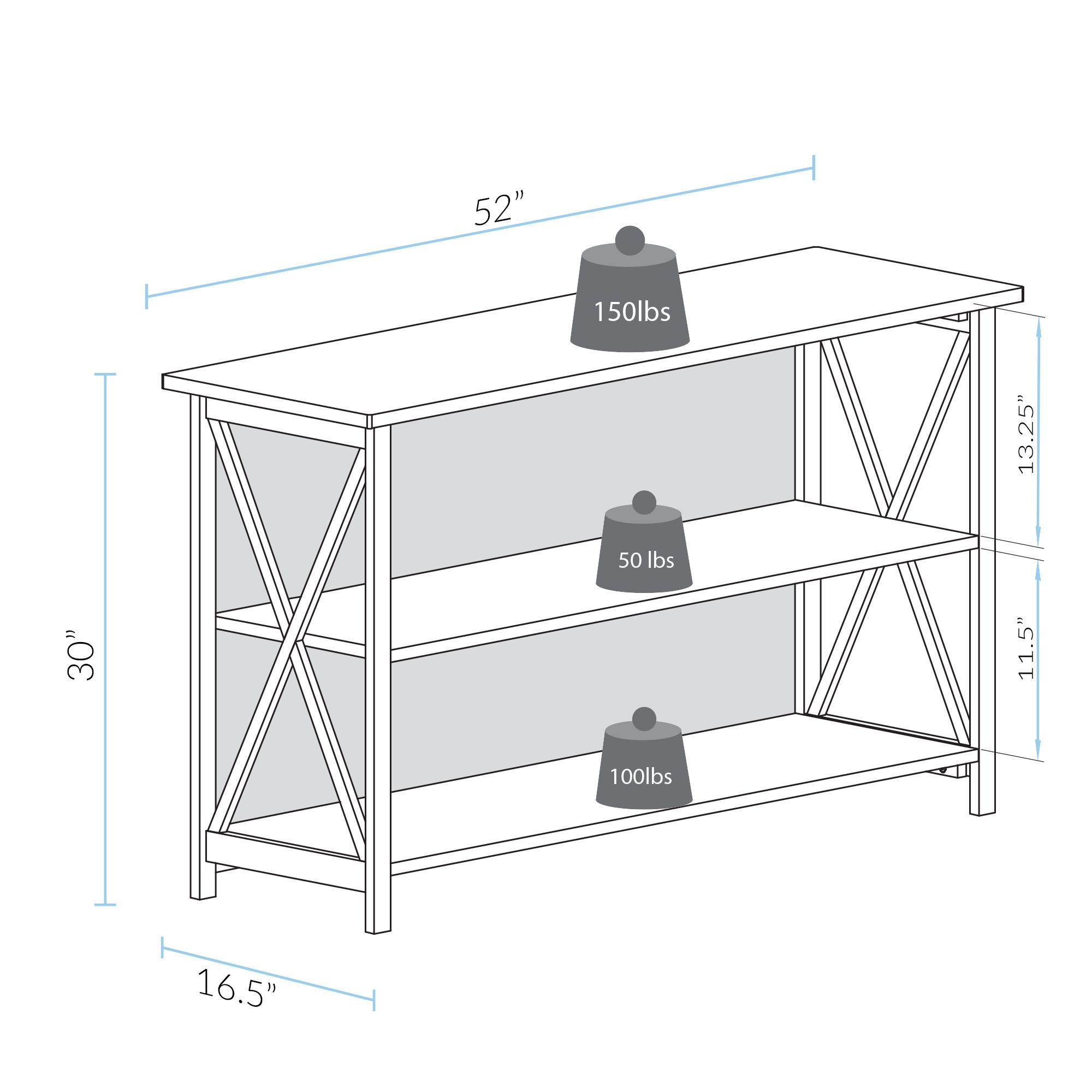 Ashford Console Table / Tv Stand With Spacious Shelves - Casual Home regarding [%Ashford Console Table Tv Stand With Spacious Shelves, 100% Solid Usa Cherry Top|Discover the Enduring Beauty of Solid USA Cherry Tops for Your Console Table%]