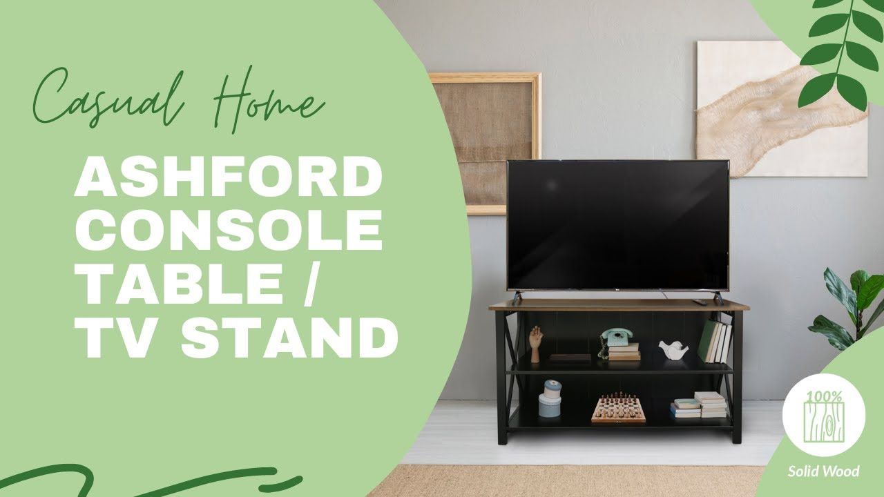 Ashford Console Table / Tv Stand With Spacious Shelves, Top Made With ... throughout [%Ashford Console Table Tv Stand With Spacious Shelves, 100% Solid Usa Cherry Top|Discover the Enduring Beauty of Solid USA Cherry Tops for Your Console Table%]