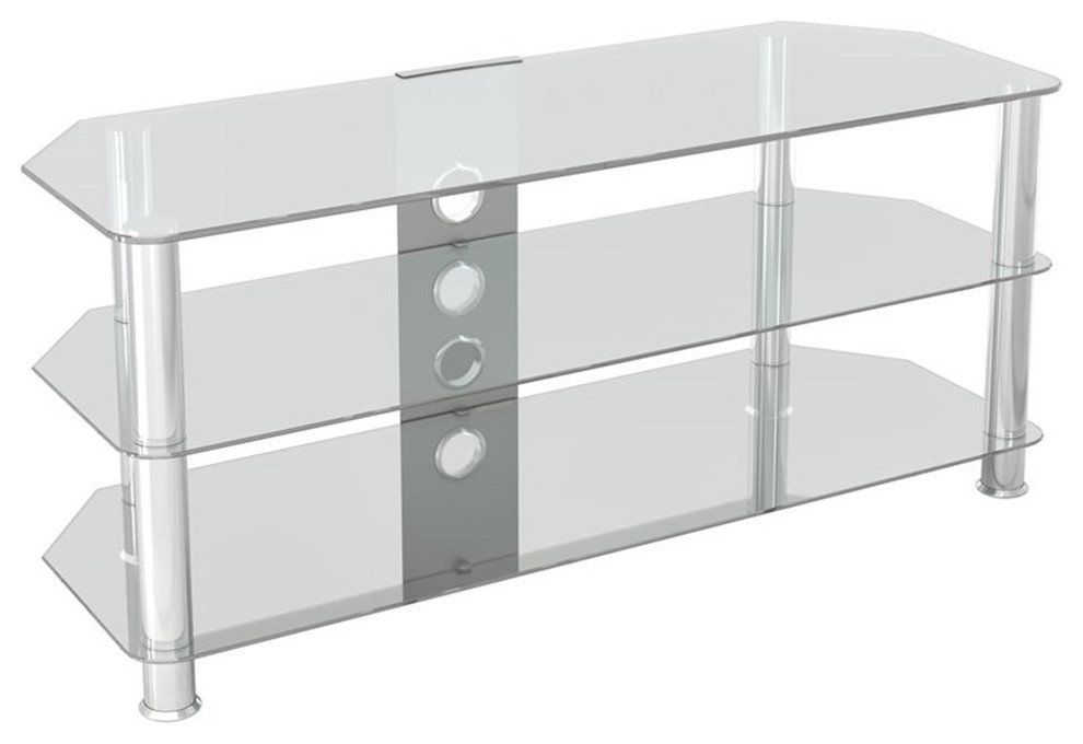 Avf Steel Glass Tv Stand With Cable Management For Up To 55&quot; Tvs In ... intended for Avf Steel Glass Tv Stand With Cable Management For Up To 55&quot; Tvs In Black/Chrome