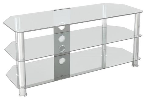 Avf Steel Glass Tv Stand With Cable Management For Up To 55" Tvs In ... intended for Avf Steel Glass Tv Stand With Cable Management For Up To 55" Tvs In Black/Chrome