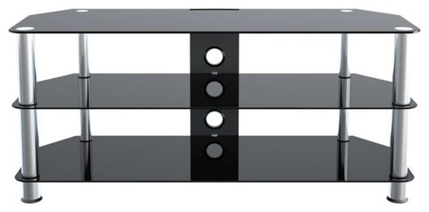 Avf Steel Glass Tv Stand With Cable Management For Up To 55" Tvs In ... within Avf Steel Glass Tv Stand With Cable Management For Up To 55" Tvs In Black/Chrome