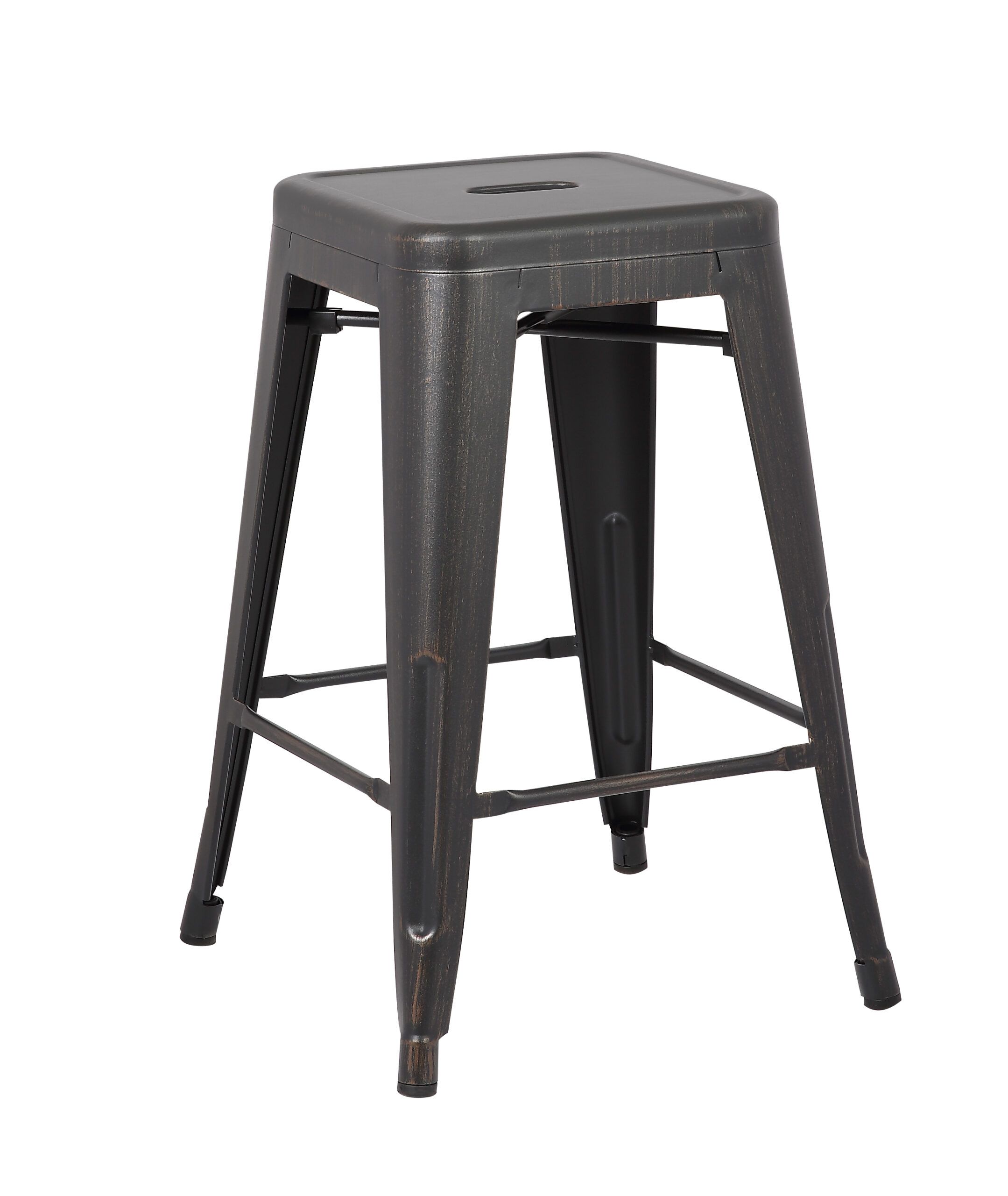 Backless Industrial Metal Bar Stools - Distressed Black (Set Of 2 ... in The Art of Seating Discovering the Backless Industrial Bar Stool with a Gold Geometric Touch