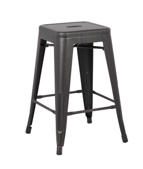 Backless Industrial Metal Bar Stools - Distressed Black (Set Of 2 ... in The Art of Seating Discovering the Backless Industrial Bar Stool with a Gold Geometric Touch