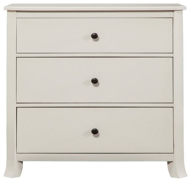 Baker 3 Drawer Small Chest, White - Transitional - Accent Chests And ... within Stapleton 3 Drawer Small Chest, White
