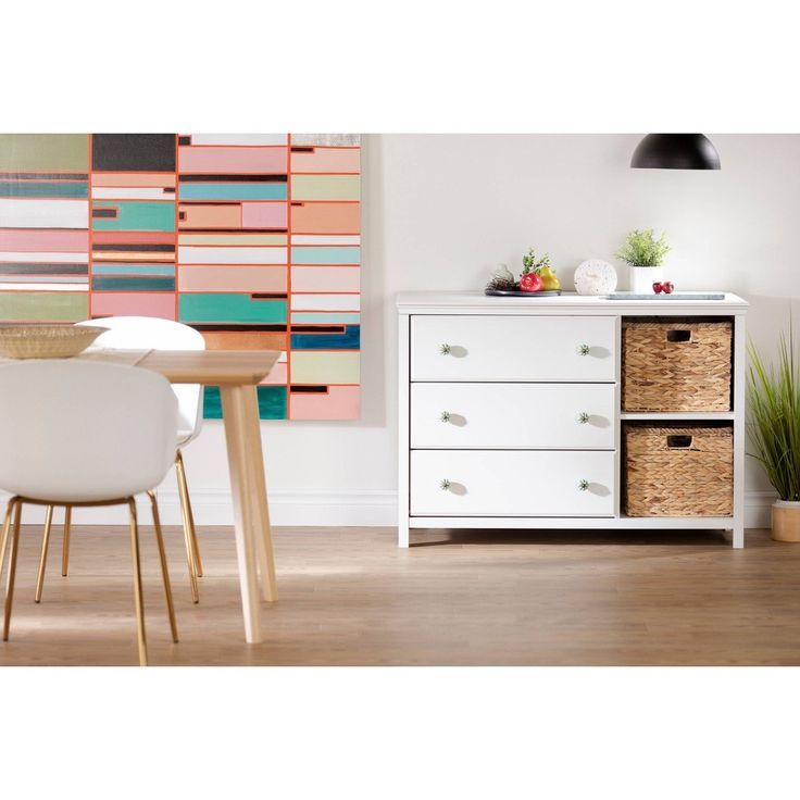 Balka 3 Drawer Kids' Dresser With Baskets Pure White - South Shore ... for Maintaining Your Balka Dresser Keeping That Pure White Sheen