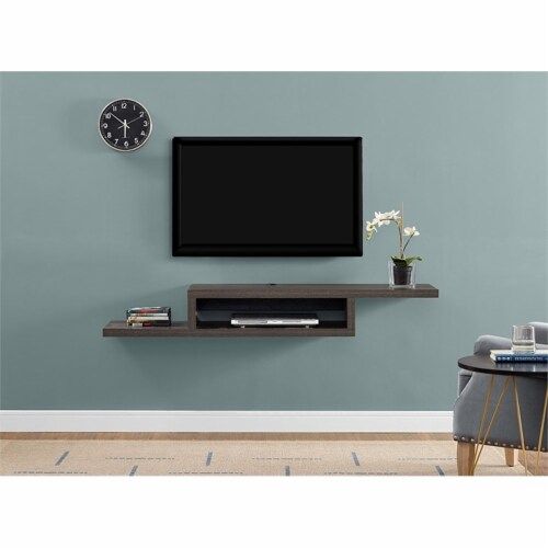 Beaumont Lane Modern Wood Wall Mounted Media Console For Tvs Up To 60 ... pertaining to Beaumont Lane Modern Wood Entertainment Console For Tvs Up To 69&quot; In Brown