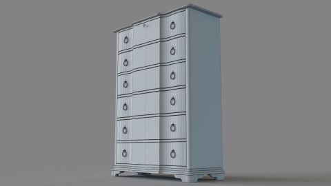 Bedroom Boheme Chimay Six-Drawer Chest 3D Model | Cgtrader with regard to Boheme Chimay 6-Drawer Chest