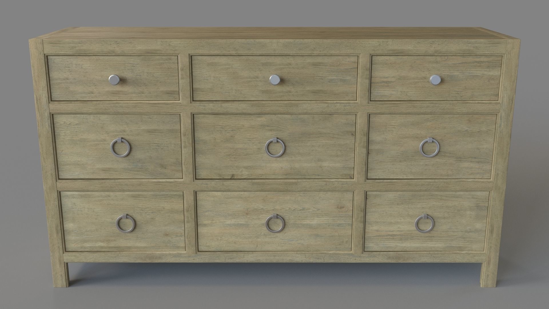 Bedroom Surfrider Nine-Drawer Dresser 3D Model | Cgtrader inside Surfrider 6-Drawer Chest