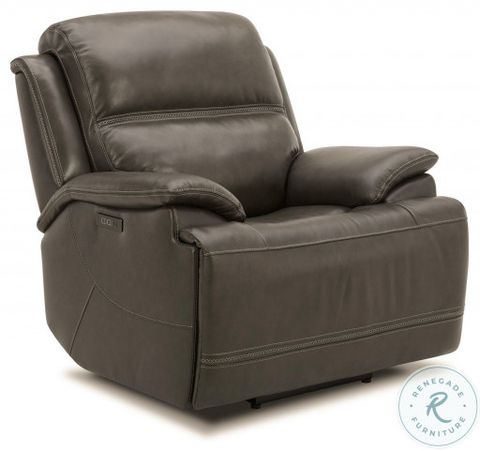 Bentley Graphite Gray Leather Swivel Glider Recliner From Liberty ... for Beyond the Look Understanding the Craftsmanship of Bentley Sofas