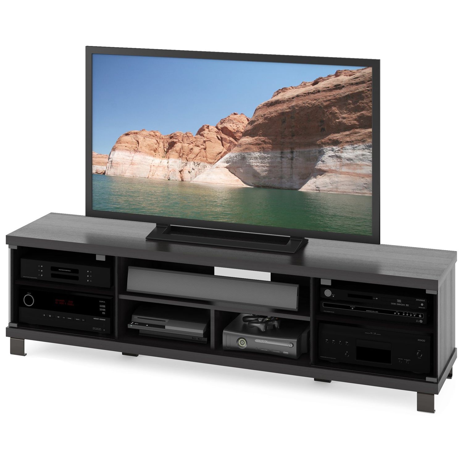 Best 20+ Of Sonax Tv Stands within Holland 71&quot; Extra Wide Tv And Component Bench, Ravenwood Black