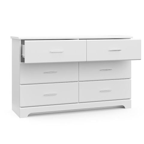 Best Buy: Storkcraft Brookside 6-Drawer Double Dresser White 03666-101 with Cocora 6 Drawer Double Dresser, White