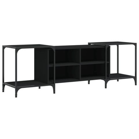 (Black, 153 X 37 X 50 Cm) Vidaxl Tv Cabinet Tv Unit Media Tv Stand ... regarding Vidaxl Tv Stand Tv Console Sideboard Tv Unit Media Unit Cupboard Black Metal