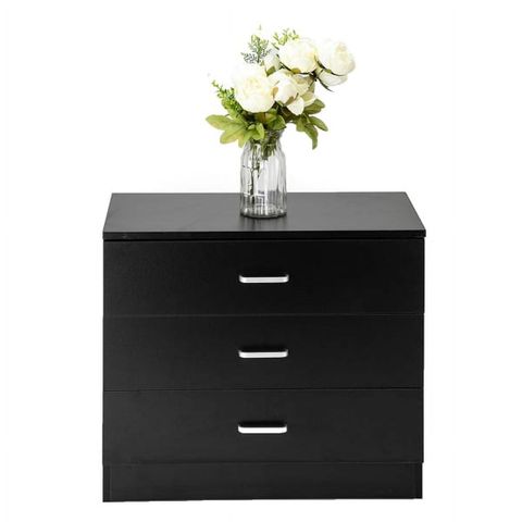 Black 3 Drawer Dresser For Small Space, Wood Storage Cabinet For Living ... inside Black 3 Drawer Dresser - Compact Small Chest Of Drawers For Bedrooms