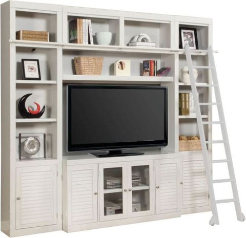 Boca 5 Piece Entertainment Wall In Cottage White By Parker House ... for Boca Grande 5-Piece Entertainment Set