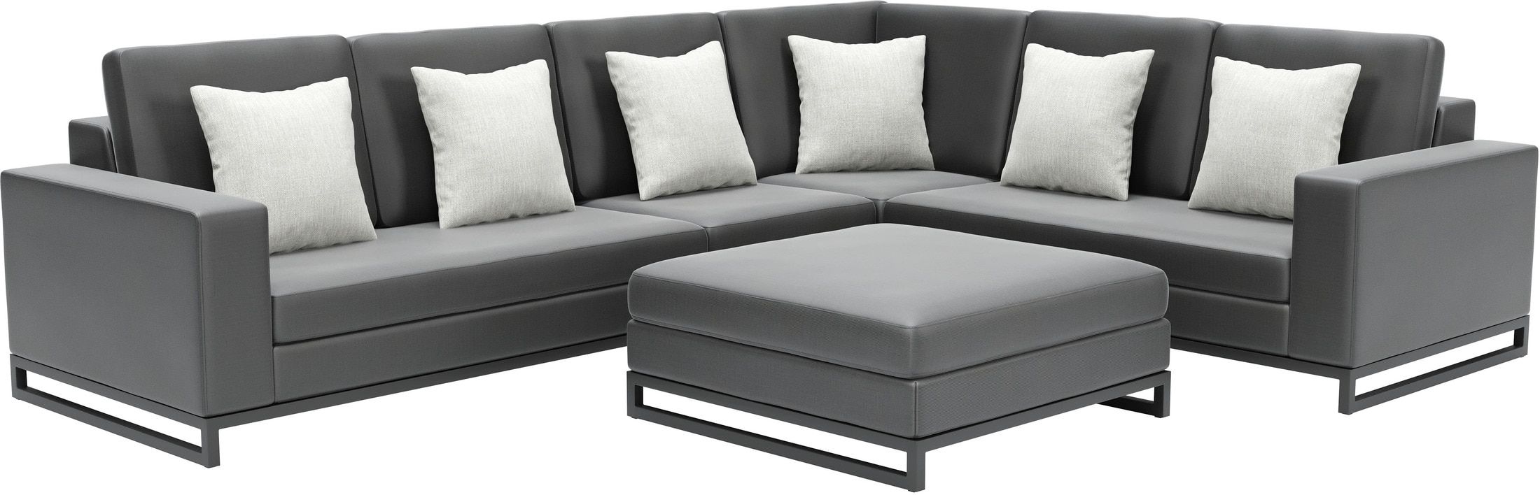 Boca Grande 5-Piece Outdoor Sectional Set With Ottoman - Dark Gray ... for Boca Grande 5-Piece Entertainment Set