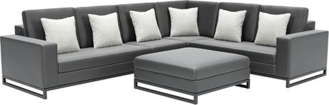 Boca Grande 5-Piece Outdoor Sectional Set With Ottoman - Dark Gray ... for Boca Grande 5-Piece Entertainment Set