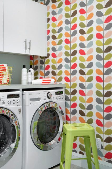 Bold Wallpaper Brings Color And Fun To The Laundry Room regarding Transforming Your Laundry Room with Bold Wallpaper