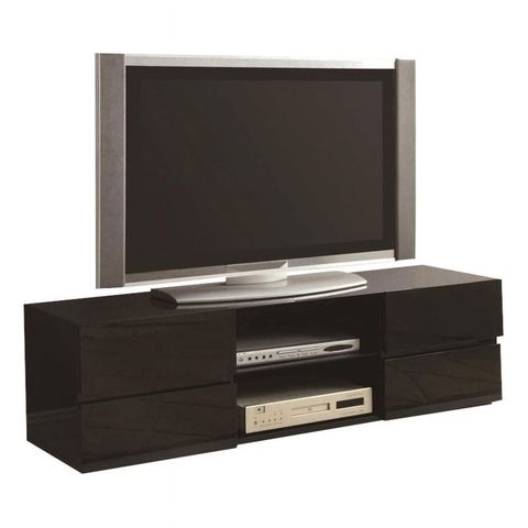 Bowery Hill 4 Drawer Modern Wood Tv Stand Fot Tvs Up To 55" In Glossy ... intended for Understanding the Design Philosophy Behind Modern Wood TV Stands