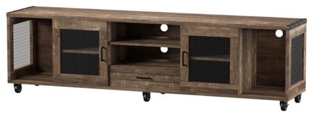 Bowery Hill Contemporary Wood Tv Stand For Tvs Up To 70&quot; With Casters ... in Understanding the Appeal of Modern Wood TV Stands for Large-Screen Displays