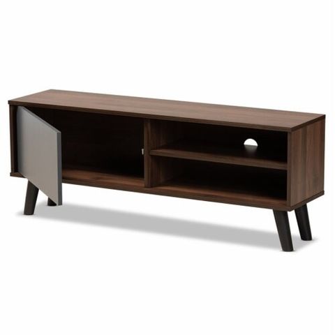 Bowery Hill Modern Engineered Wood Tv Stand For Tvs Up To 47 In Walnut ... with Bowery Hill Modern Wood Tv Stand For Tvs Up To 70" In Espresso/Dark Brown