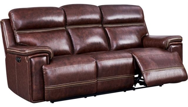 Bowery Hill Modern Geuine Leather &amp; Hardwood Sofa In Brown Finish - Contemporary - Sofas - By ... for Craftsmanship Spotlight Bowery Hill's Brown Leather &amp;amp; Hardwood Sofa