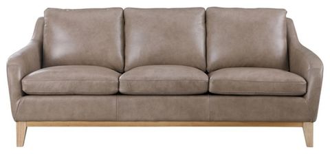 Bowery Hill Modern Geuine Leather & Hardwood Sofa In Sandy Brown - Sofas - By Homesquare | Houzz throughout Bowery Hill Modern Geuine Leather & Hardwood Sofa In Brown Finish