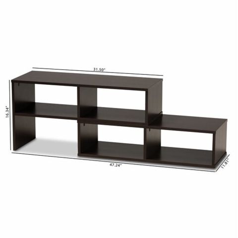 Bowery Hill Modern Wood Adjustable Tv Stand For Tvs Up To 47 In Dark ... with regard to Understanding the Appeal of Modern Wood TV Stands for Large-Screen Displays