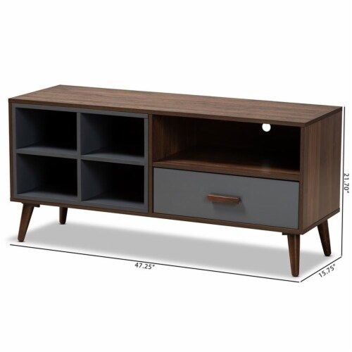 Bowery Hill Modern Wood Tv Stand For Tvs Up To 47 With 1-Drawer In ... inside Understanding the Appeal of Modern Wood TV Stands for Large-Screen Displays
