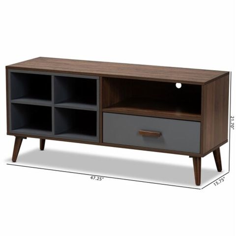 Bowery Hill Modern Wood Tv Stand For Tvs Up To 47 With 1-Drawer In ... inside Understanding the Appeal of Modern Wood TV Stands for Large-Screen Displays