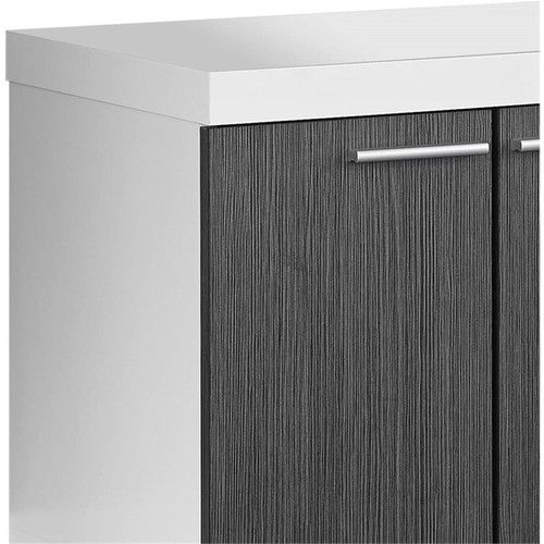 Bowery Hill Modern Wood Tv Stand For Tvs Up To 60&quot; In White/Gray | Ebay intended for Bowery Hill Traditional Wood Tv Stand For Tvs Up To 60&quot; In Burnished Oak