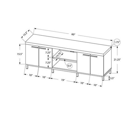 Bowery Hill Modern Wood Tv Stand For Tvs Up To 60" In White/Gray | Ebay regarding Bowery Hill Traditional Wood Tv Stand For Tvs Up To 60" In Burnished Oak