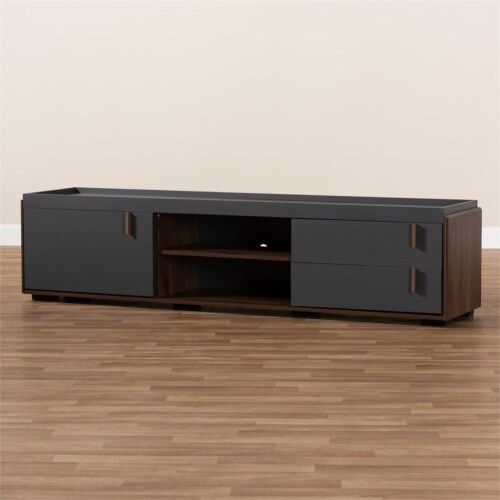 Bowery Hill Modern Wood Tv Stand For Tvs Up To 78 With 2-Drawer In Gray ... with Understanding the Appeal of Modern Wood TV Stands for Large-Screen Displays