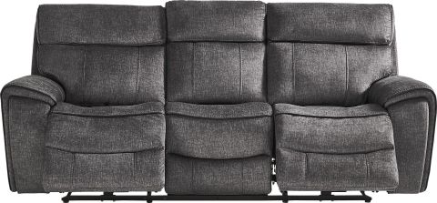 Bradshaw Place Dark Gray Polyester Fabric Dual Power Reclining Sofa ... regarding The Practicality and Design of a Pull-Tab Reclining Sofa in Cobblestone