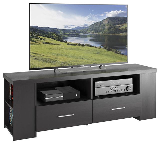 Bromley 60&quot; Tv And Component Bench, Ravenwood Black - Transitional ... for Elevate Your Home Decor with the Fiji 60&quot; TV Component Bench