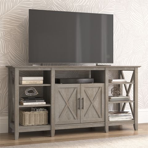 Bush Furniture Key West Tall Tv Stand For 65 Inch Tv In Washed Gray ... throughout Bush Furniture Key West Tall Tv Stand For 65 Inch Tv, Reclaimed Pine