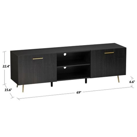 Buy 69 In. W Black Wood Tv Stand Console Entertainment Center For Tv Up ... throughout Elevate Your Entertainment Space with a Beautiful Black Wood TV Stand