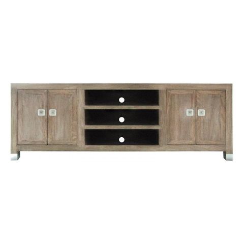 Buy Natural Wood Media Cabinet | Qing Dao Solid Elm Media Unit Online throughout Plank Media Cabinet Natural