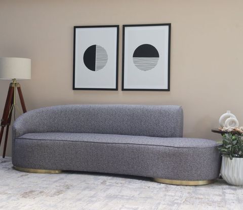 Buy Osbert 3 Seater Curved Sofa (Cotton, Fossil Grey) Online In India ... throughout Exploring the Versatility of Ingmar Channel Curved Sofa in Different Room Settings