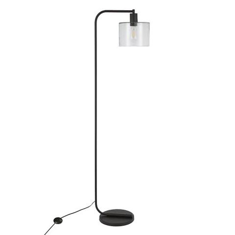 Cadmus 57" Tall Floor Lamp With Glass Shade In Blackened Bronze/Seeded ... in Creating Ambiance with Panos 6625 Tall Floor Lamp in Residential Settings