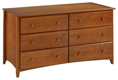 Camaflexi Shaker Style Solid Wood 6-Drawer Bedroom Dresser In Cherry ... in Investing in Quality Furniture The Enduring Appeal of Cherry Wood Dressers