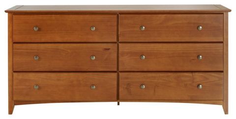 Camaflexi Shaker Style Solid Wood 6-Drawer Bedroom Dresser In Cherry ... throughout Camaflexi Shaker Style Solid Wood 6-Drawer Bedroom Dresser In Cherry